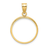 19 mm 10k Yellow Gold coin bezel pendant for US 1¢ Cent - Flying Eagle