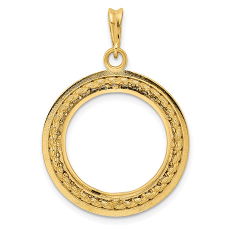 19 mm 14k Yellow Gold coin bezel pendant for US 1¢ Cent - Flying Eagle — additional image