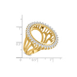 19 mm 14k Yellow Gold coin bezel ring for US 1¢ Cent - Flying Eagle — size reference (ruler)