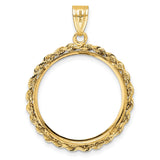 23 mm 14k Yellow Gold coin bezel pendant for US $5 Classic Head Half Eagle — additional image