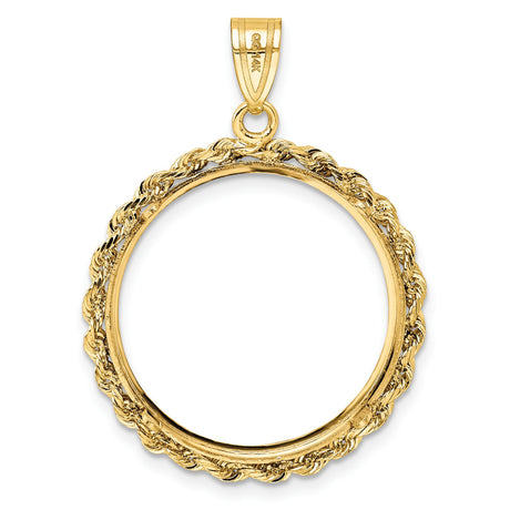 23 mm 14k Yellow Gold coin bezel pendant for US $5 Classic Head Half Eagle — additional image
