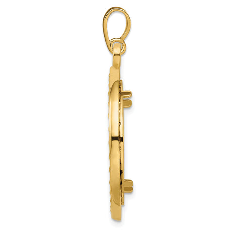 23 mm 14k Yellow Gold coin bezel pendant for US $5 Classic Head Half Eagle — alternate view