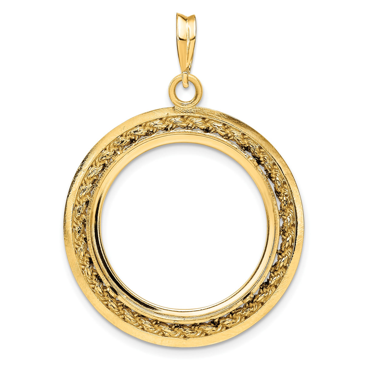 23 mm 14k Yellow Gold coin bezel pendant for US $5 Classic Head Half Eagle — additional image