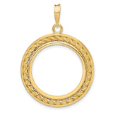 23 mm 14k Yellow Gold coin bezel pendant for US $5 Classic Head Half Eagle