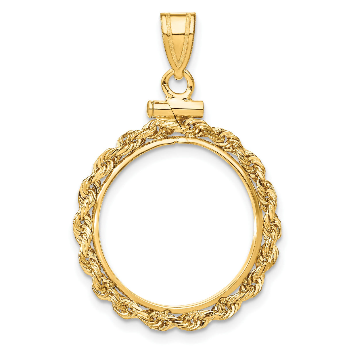 18 mm 10k Yellow Gold coin bezel pendant for US $2.50 Classic Head Quarter Eagle