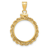 18 mm 14k Yellow Gold coin bezel pendant for US $2.50 Classic Head Quarter Eagle