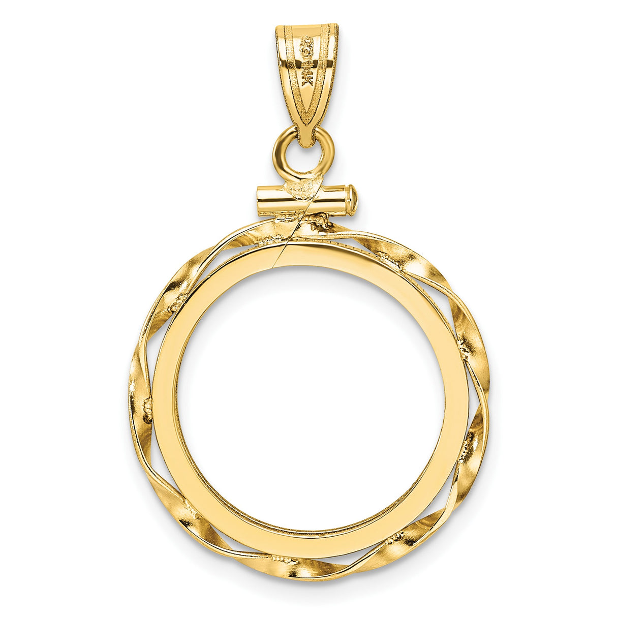 18 mm 14k Yellow Gold coin bezel pendant for US $2.50 Classic Head Quarter Eagle — additional image