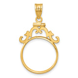 18 mm 14k Yellow Gold coin bezel pendant for US $2.50 Classic Head Quarter Eagle — additional image