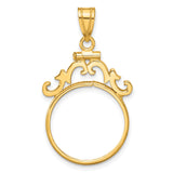 18 mm 14k Yellow Gold coin bezel pendant for US $2.50 Classic Head Quarter Eagle
