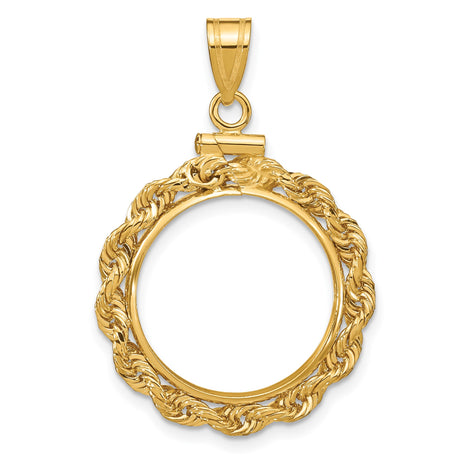 18 mm 14k Yellow Gold coin bezel pendant for US $2.50 Classic Head Quarter Eagle
