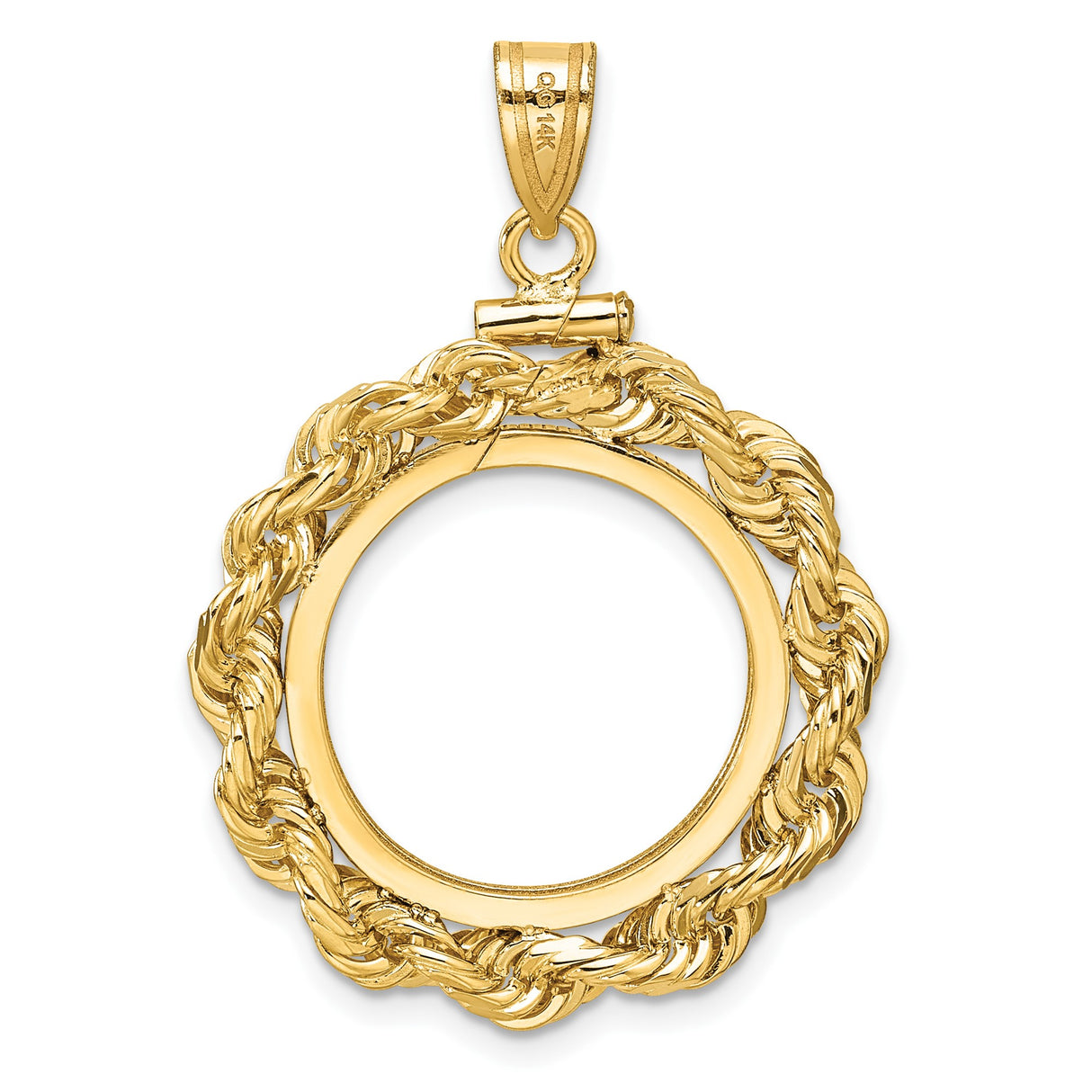 18 mm 14k Yellow Gold coin bezel pendant for US $2.50 Classic Head Quarter Eagle — additional image