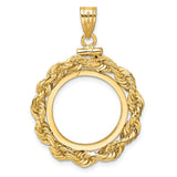 18 mm 14k Yellow Gold coin bezel pendant for US $2.50 Classic Head Quarter Eagle — additional image
