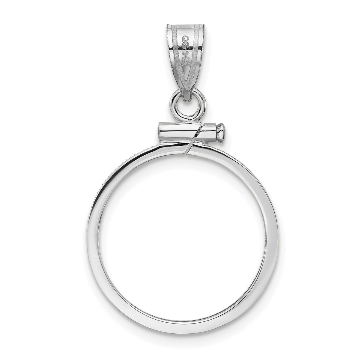 18 mm 14k White Gold coin bezel pendant for US $2.50 Classic Head Quarter Eagle — additional image