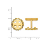 13 mm 14k Yellow Gold coin bezel cuff links for US $1 Indian Princess Type 1 — size reference (ruler)