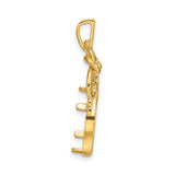 13 mm 14k Yellow Gold coin bezel pendant for US $1 Indian Princess Type 1 — alternate view