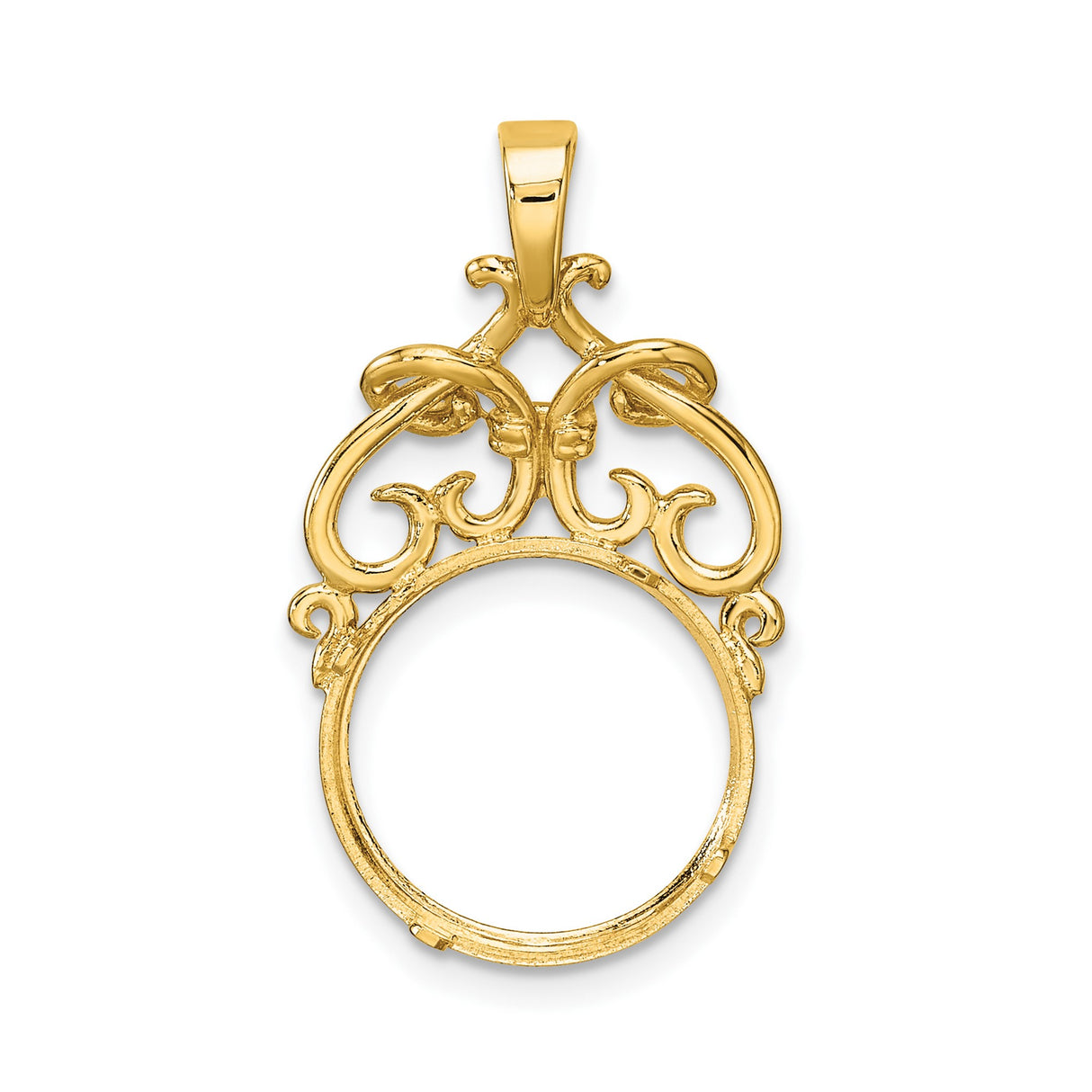 13 mm 14k Yellow Gold coin bezel pendant for US $1 Indian Princess Type 1 — additional image