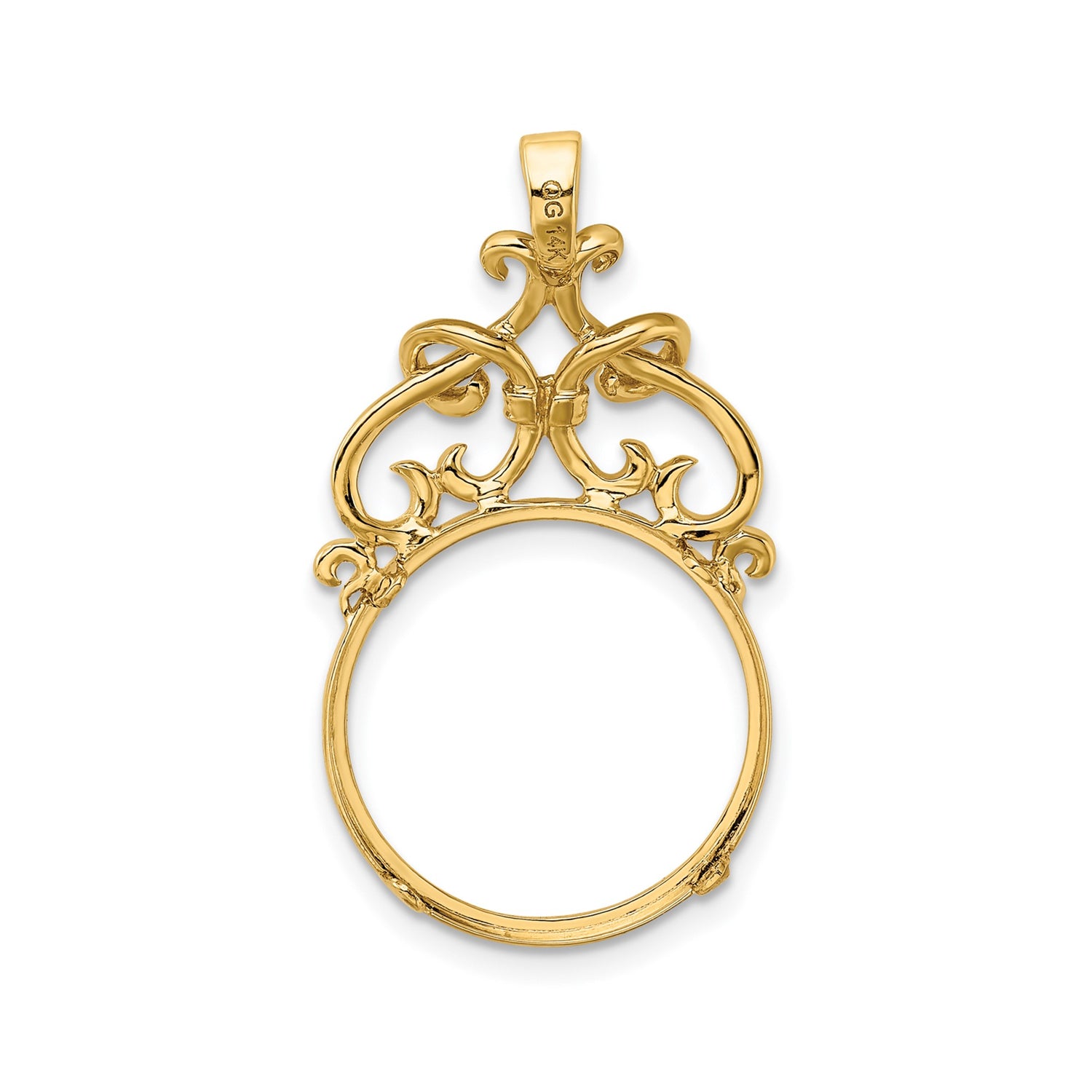 13 mm 14k Yellow Gold coin bezel pendant for US $1 Indian Princess Type 1 — additional image