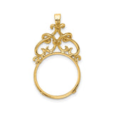 13 mm 14k Yellow Gold coin bezel pendant for US $1 Indian Princess Type 1 — additional image