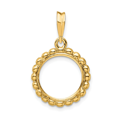 13 mm 14k Yellow Gold coin bezel pendant for US $1 Indian Princess Type 1 — additional image