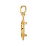 13 mm 14k Yellow Gold coin bezel pendant for US $1 Indian Princess Type 1 — alternate view