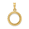 13 mm 14k Yellow Gold coin bezel pendant for US $1 Indian Princess Type 1