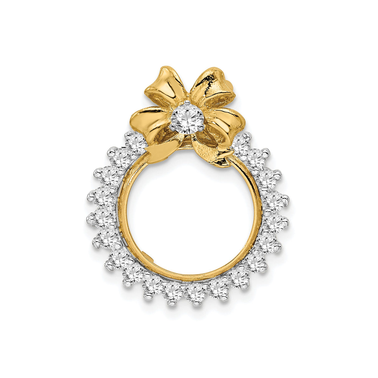 13 mm 14k Multi-Tone Gold coin bezel pendant for US $1 Indian Princess Type 1