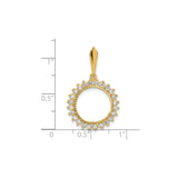 13 mm 14k Multi-Tone Gold coin bezel pendant for US $1 Indian Princess Type 1 — size reference (ruler)