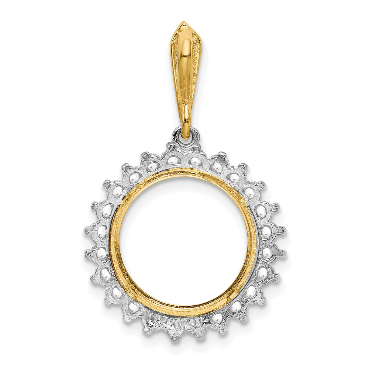 13 mm 14k Multi-Tone Gold coin bezel pendant for US $1 Indian Princess Type 1 — additional image
