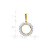 13 mm 14k Multi-Tone Gold coin bezel pendant for US $1 Indian Princess Type 1 — size reference (ruler)
