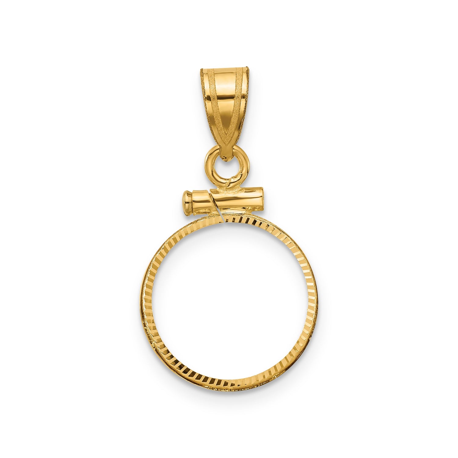 13 mm 10k Yellow Gold coin bezel pendant for US $1 Indian Princess Type 1