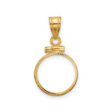 13 mm 14k Yellow Gold coin bezel pendant for US $1 Indian Princess Type 1