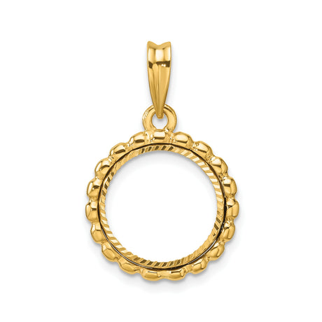 13 mm 14k Yellow Gold coin bezel pendant for US $1 Indian Princess Type 1