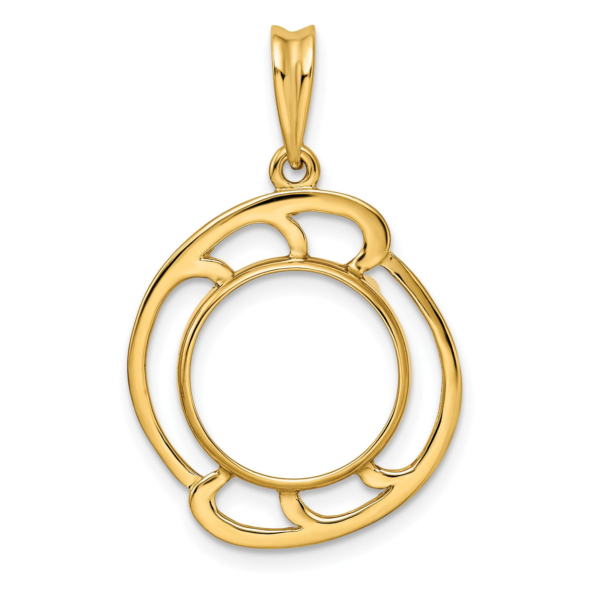 13 mm 14k Yellow Gold coin bezel pendant for US $1 Indian Princess Type 1