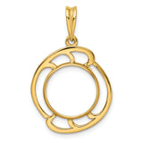 13 mm 14k Yellow Gold coin bezel pendant for US $1 Indian Princess Type 1