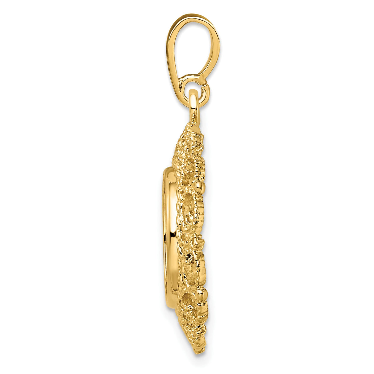 13 mm 14k Yellow Gold coin bezel pendant for US $1 Indian Princess Type 1 — alternate view