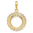 13 mm 14k Yellow Gold coin bezel pendant for US $1 Indian Princess Type 1