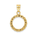 13 mm 14k Yellow Gold coin bezel pendant for US $1 Indian Princess Type 1 — additional image