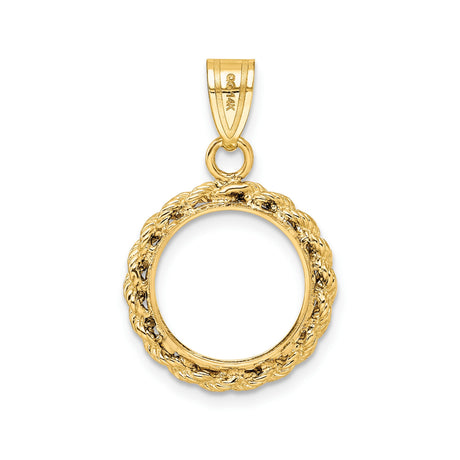 13 mm 14k Yellow Gold coin bezel pendant for US $1 Indian Princess Type 1 — additional image