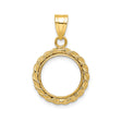 13 mm 14k Yellow Gold coin bezel pendant for US $1 Indian Princess Type 1