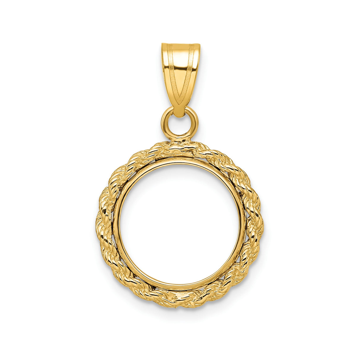 13 mm 14k Yellow Gold coin bezel pendant for US $1 Indian Princess Type 1
