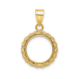 13 mm 14k Yellow Gold coin bezel pendant for US $1 Indian Princess Type 1