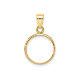 13 mm 14k Yellow Gold coin bezel pendant for US $1 Indian Princess Type 1