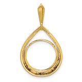 13 mm 14k Yellow Gold coin bezel pendant for US $1 Indian Princess Type 1 — additional image
