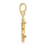 13 mm 14k Yellow Gold coin bezel pendant for US $1 Indian Princess Type 1 — alternate view
