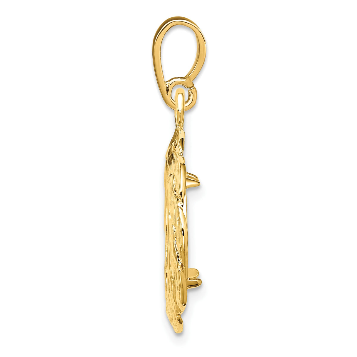 13 mm 14k Yellow Gold coin bezel pendant for US $1 Indian Princess Type 1 — alternate view