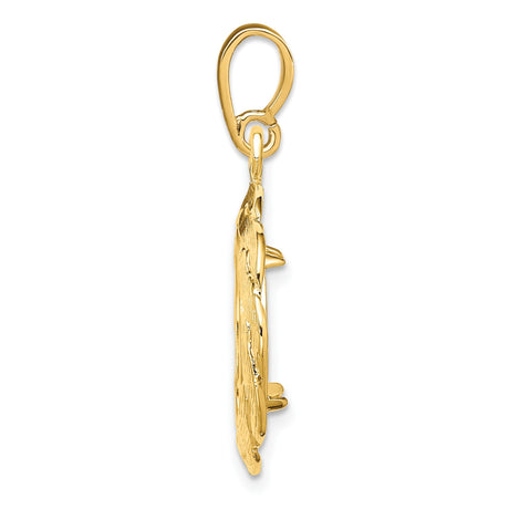 13 mm 14k Yellow Gold coin bezel pendant for US $1 Indian Princess Type 1 — alternate view