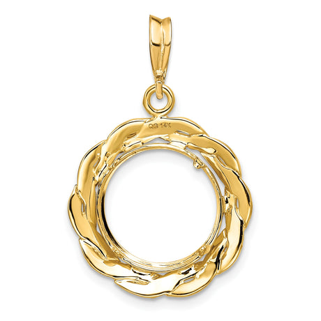 13 mm 14k Yellow Gold coin bezel pendant for US $1 Indian Princess Type 1 — additional image