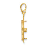 13 mm 14k Yellow Gold coin bezel pendant for US $1 Indian Princess Type 1 — alternate view