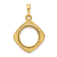 13 mm 14k Yellow Gold coin bezel pendant for US $1 Indian Princess Type 1