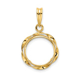 13 mm 14k Yellow Gold coin bezel pendant for US $1 Indian Princess Type 1